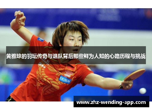 黄雅琼的羽坛传奇与退队背后那些鲜为人知的心路历程与挑战